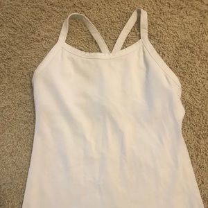 Lululemon white power Y tank - mesh back